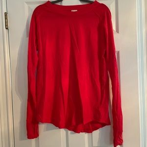 Red women’s long sleeve free people shirt